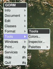 Tools menu